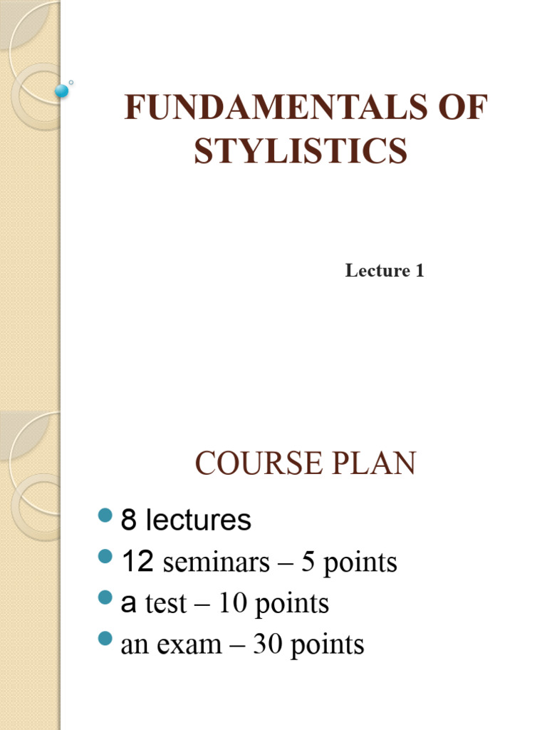 Stylistics 1 | PDF | Rhetoric | Linguistics