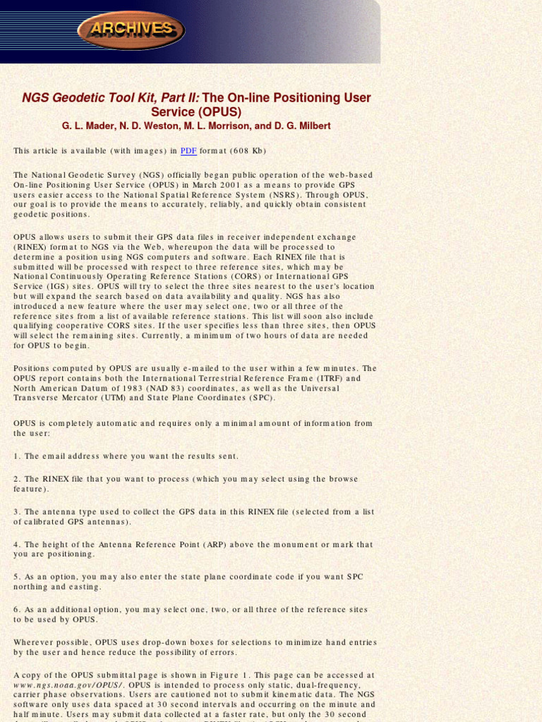 OPUS | PDF | Errors And Residuals | Accuracy And Precision