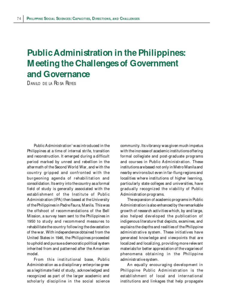 Public Administration in the Philippines Challenges | PDF | Public ...