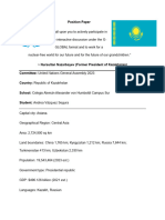 Position Paper - Kazakhstan