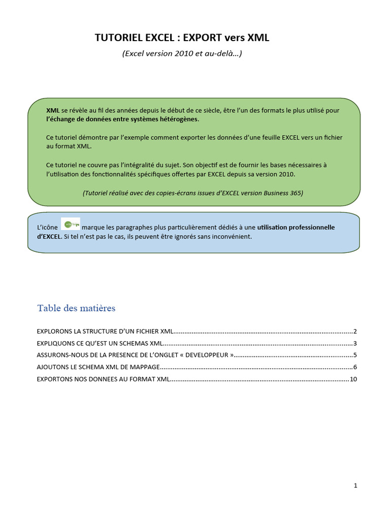 Exporter Excel vers XML : Guide Pratique | PDF | XML | Microsoft Excel