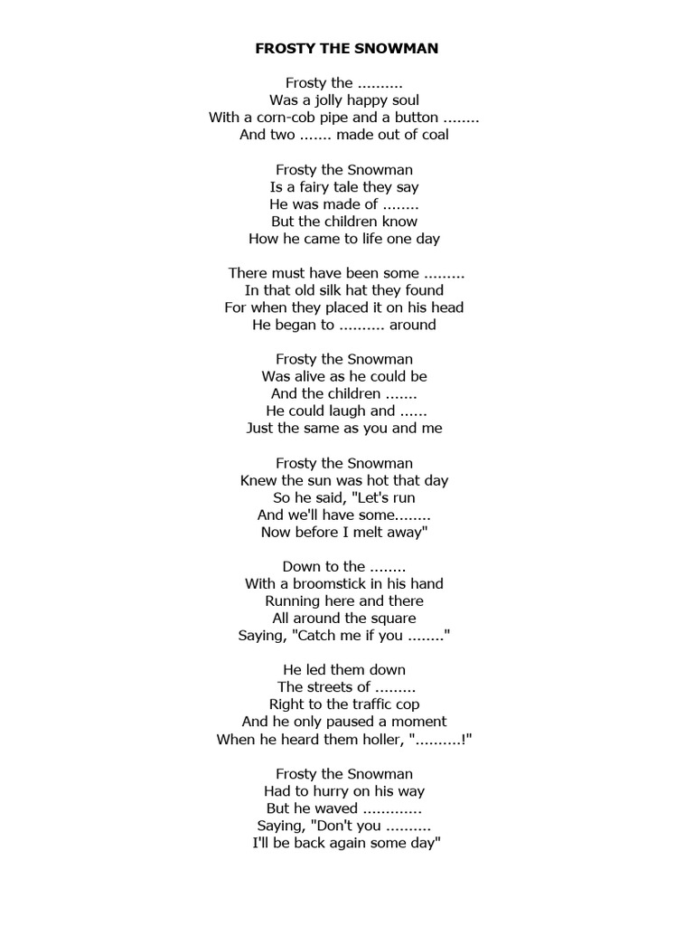 Frosty the Snowman | PDF