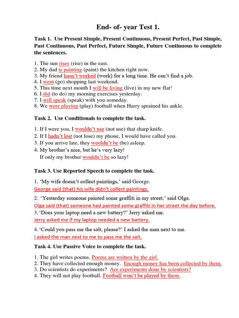 Answer Key-End of Year Test 9form | PDF | Superheroes | Superman