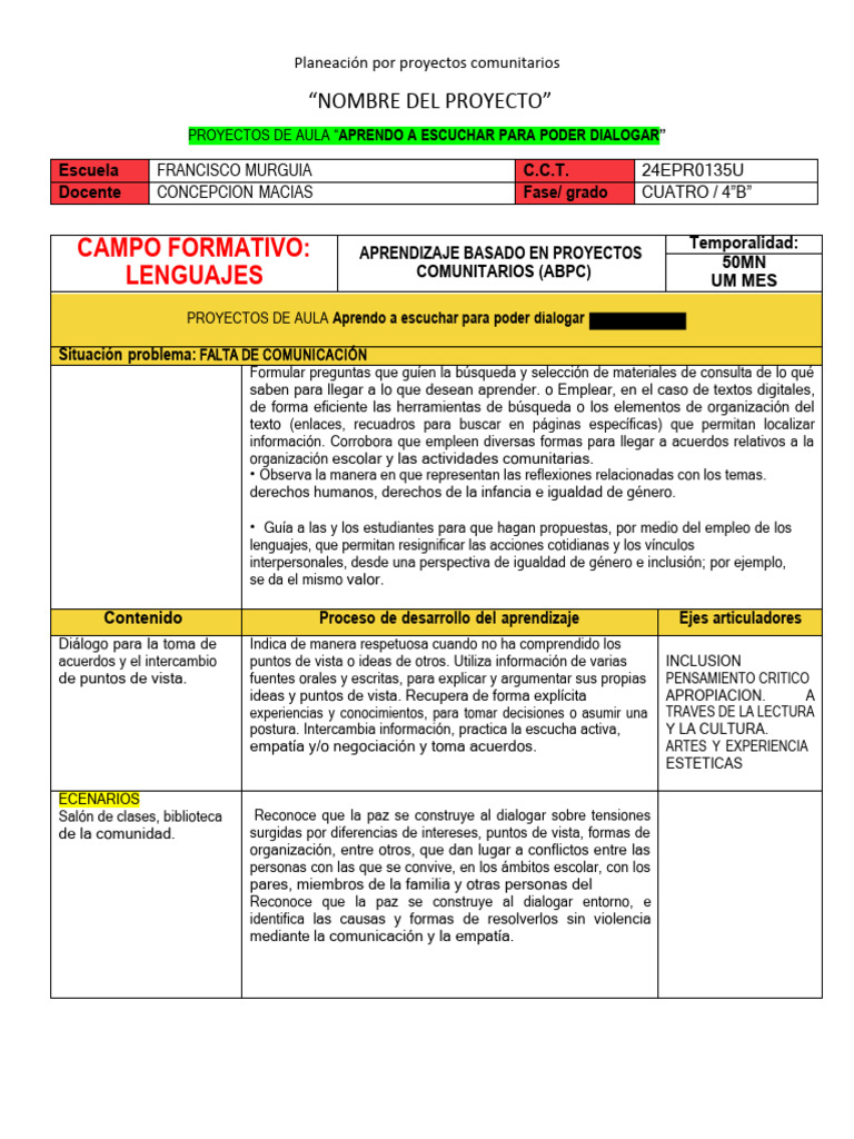Proyectos Comunitarios en Aula 4B | PDF | Cómics | Aprendizaje
