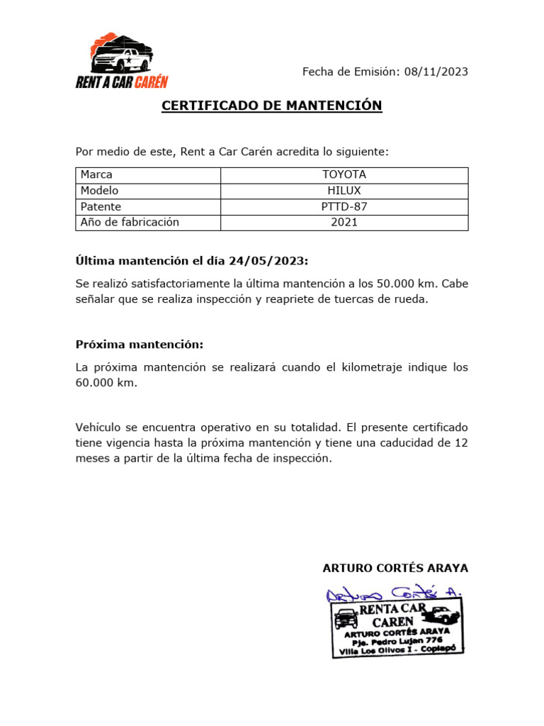 Toyota pttd 87 certificado mantenci n 2023 05 24 pdf