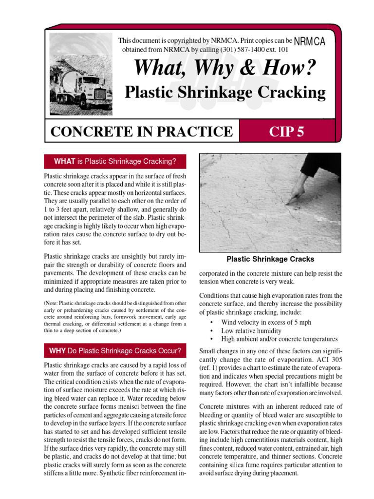 3nrmca Plastic Shrinkage Cracks | PDF | Concrete | Cement
