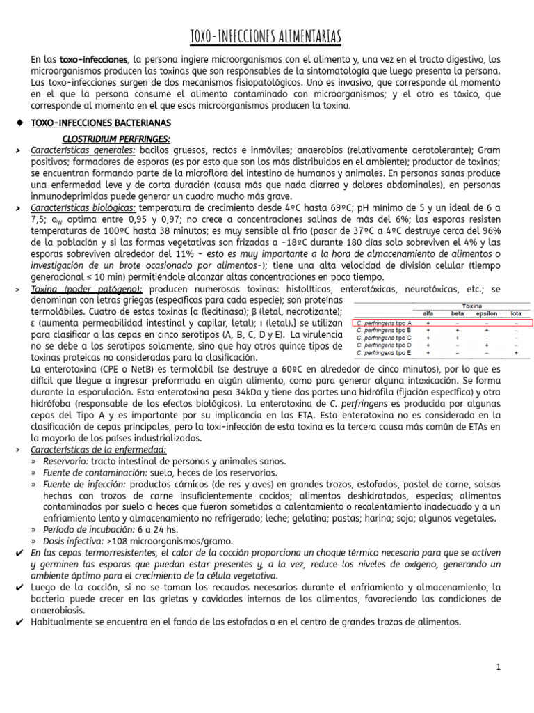 7c - Toxoinfecciones e Infecciones Alimentarias | PDF | Escherichia ...