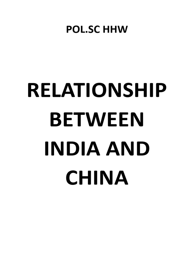 Relationship between india and china pol sc hhw pdf pakistan china