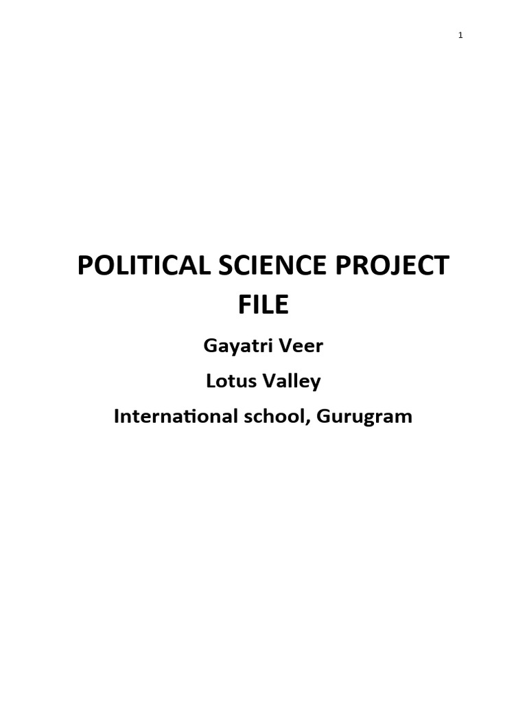 Political Science Project File | PDF | Judiciaries | Separation Of Powers