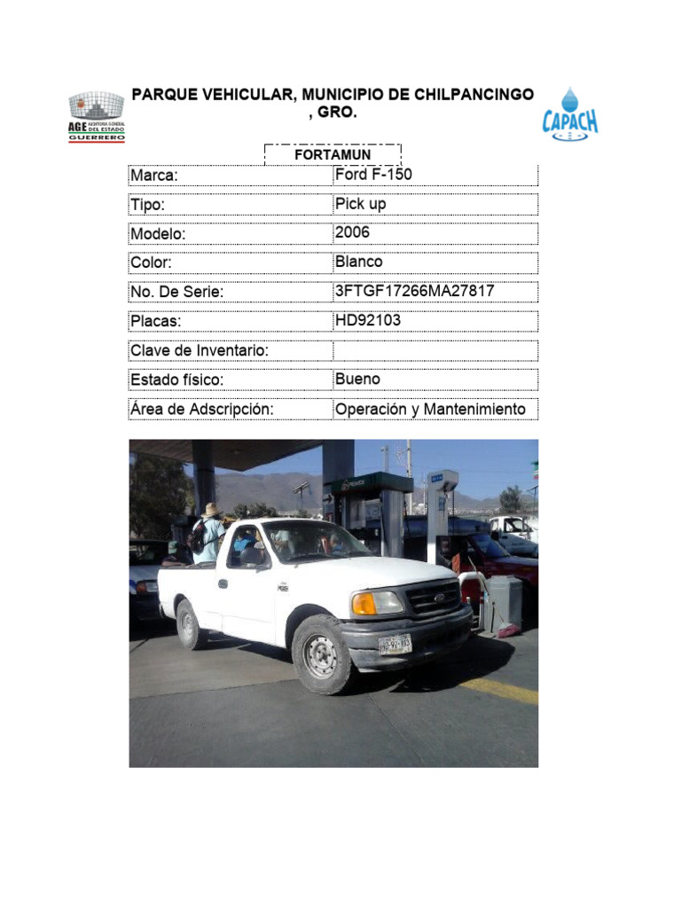 Parque Vehicular CAPACH | PDF