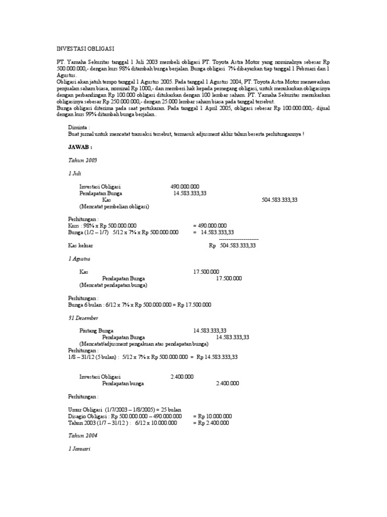View Contoh Jurnal Obligasi Background