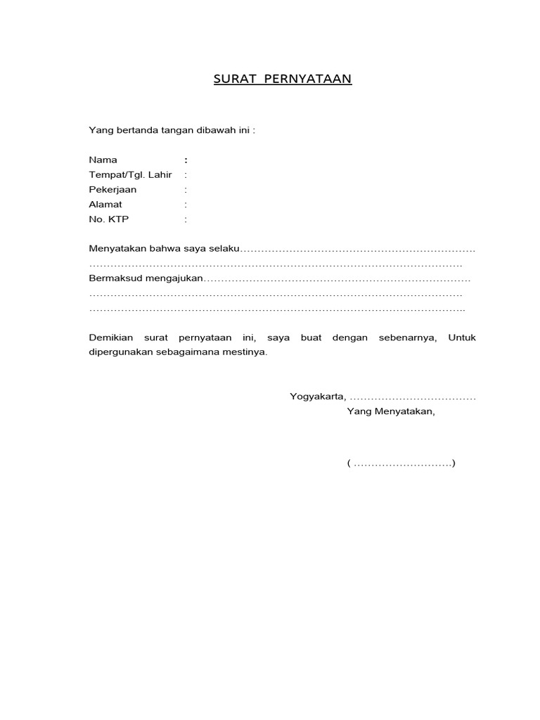 Surat Pernyataan (Mengurus PBB) 7724 PDF