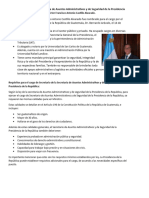 El Actual Secretario de La Secretaría de Asuntos Administrativos y de Seguridad de La Presidencia de La República Es El Licenciado H