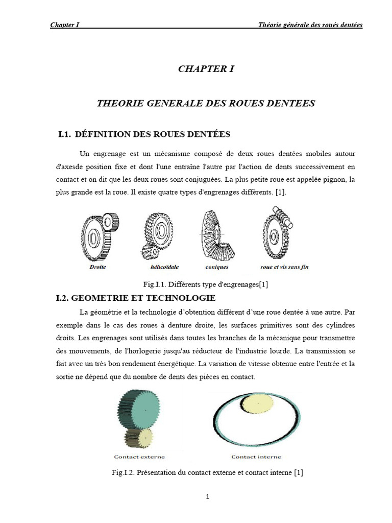 Théorie des Roues Dentées et Engrenages | PDF | Engrenage | Physique ...