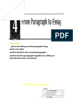 Feom p;aragraph to essay 1