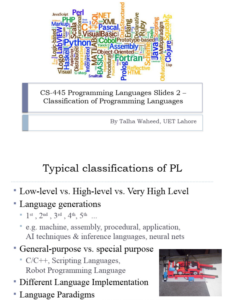 Slides 02 Programming Languages - UET CS - Talha Waheed ...