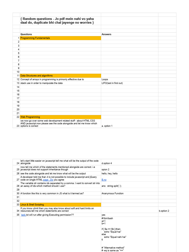 Final Assesment Answer Keys - Random Questions | PDF | Computing ...