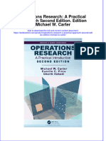 [Download pdf] Operations Research A Practical Approach Second Edition Edition Michael W Carter online ebook all chapter pdf 