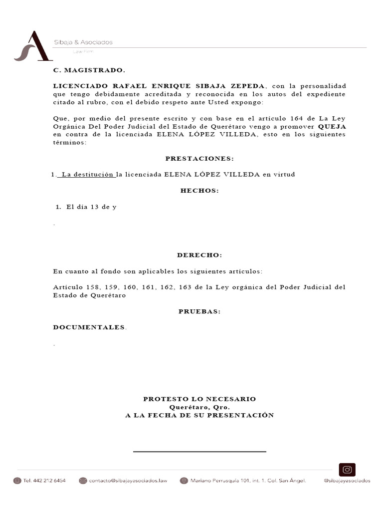 Queja | PDF | Derecho | Religión y espiritualidad