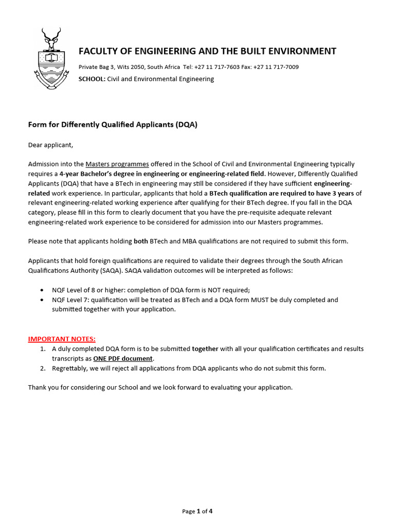 Dqa Interview Form Blank | PDF | Academic Degree | Educational Stages