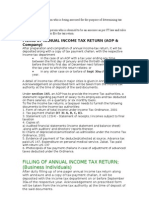 Filing of Annual Income Tax Return