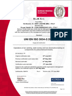 UNI EN ISO 3834-2:2021: B.L.M. S.R.L