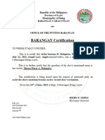 Barangay Certificate - Clearance Sample Form