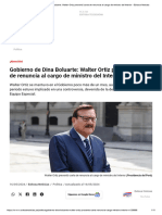 Gobierno de Dina Boluarte - Walter Ortiz Presentó Carta de Renuncia Al Cargo de Ministro Del Interior - Exitosa Noticias