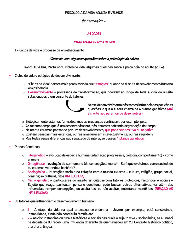 Psicologia da Vida Adulta e Velhice | PDF | Envelhecimento | Terceira idade