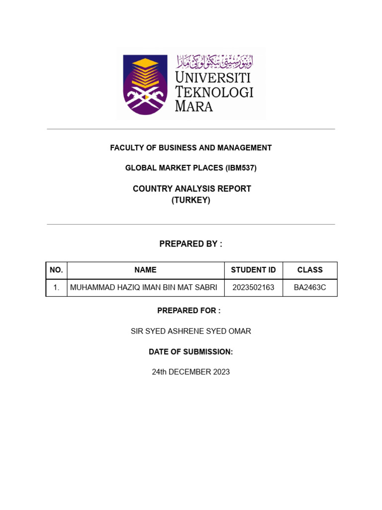 Turkey Country Analysis Report | PDF | Inflation | European Union
