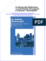 (Download PDF) Is Judaism Democratic Reflections From Theory and Practice Throughout The Ages Leonard J Greenspoon Online Ebook All Chapter PDF