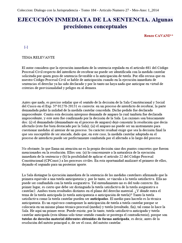Ejecución Inmediata de Sentencias Civil | PDF | Mandato | Sentencia (ley)