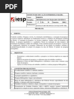 Ementa - Metodologia do Trabalho Científico