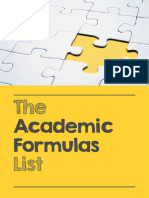 Academic Formulas List