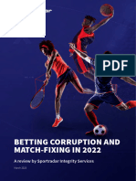 Betting Corruption and Match Fixing in 2022