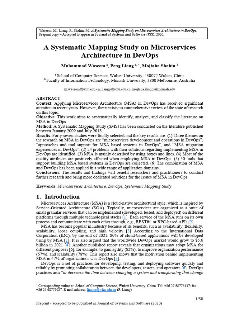 A Systematic Mapping Study On Microservi | PDF | Service Oriented ...