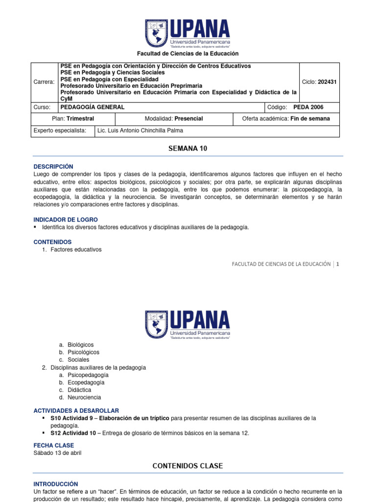 S10 - Pedagogia General | PDF | Aprendizaje | Sicología