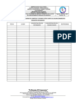 Formato Control Programa de Limpieza y Desinfeccion Cuarto de Almacenamiento Residuos Peligrosos