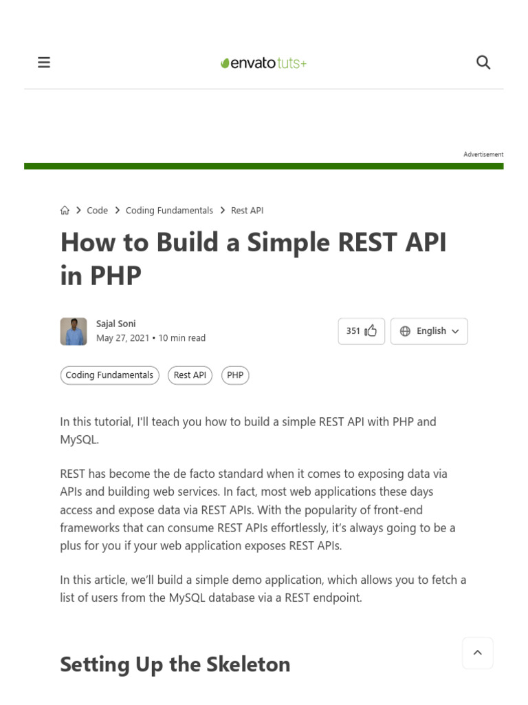 How To Build A Simple REST API in PHP - Envato Tuts+ | PDF | Databases ...