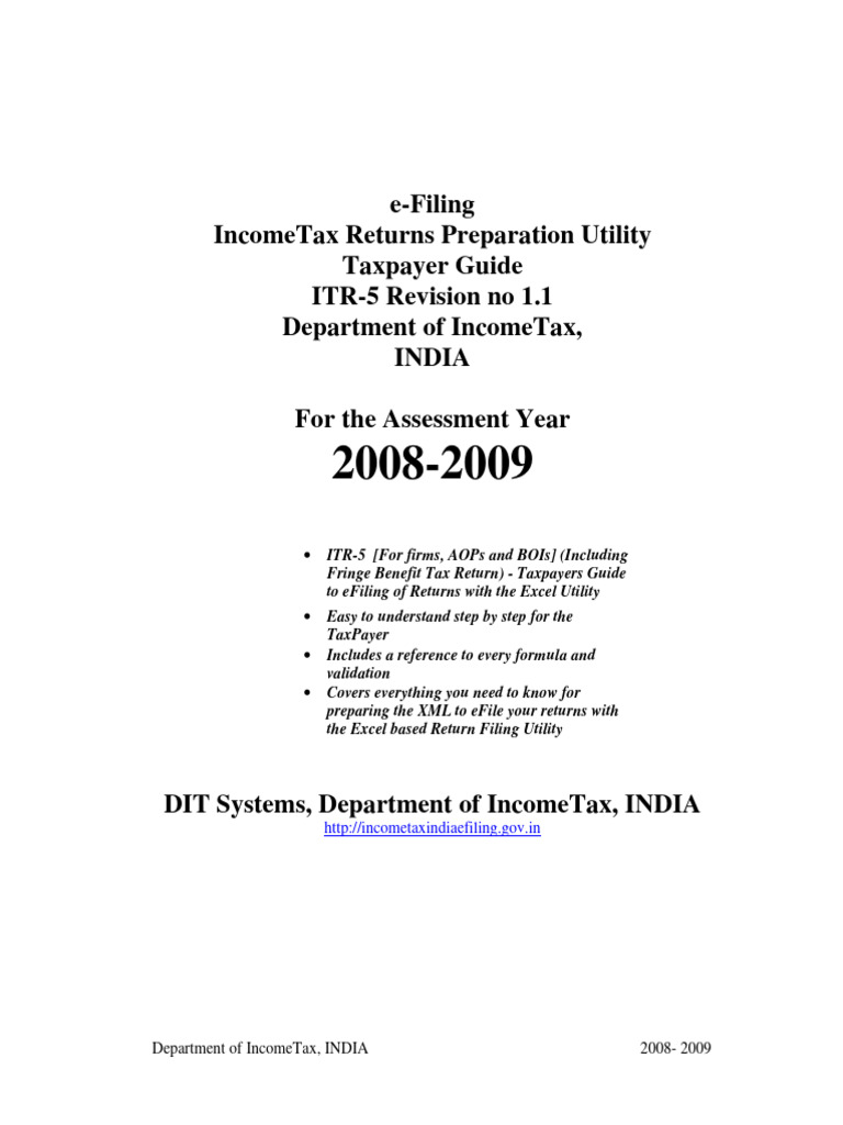 ITR5 V1.1 User Guide 2008 09 | PDF | Microsoft Excel | Computer File