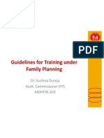 Guidelines for Training under Family Planning at  NIHFW 14th July 11