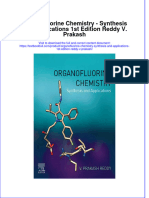 (Download PDF) Organofluorine Chemistry Synthesis and Applications 1St Edition Reddy V Prakash Online Ebook All Chapter PDF