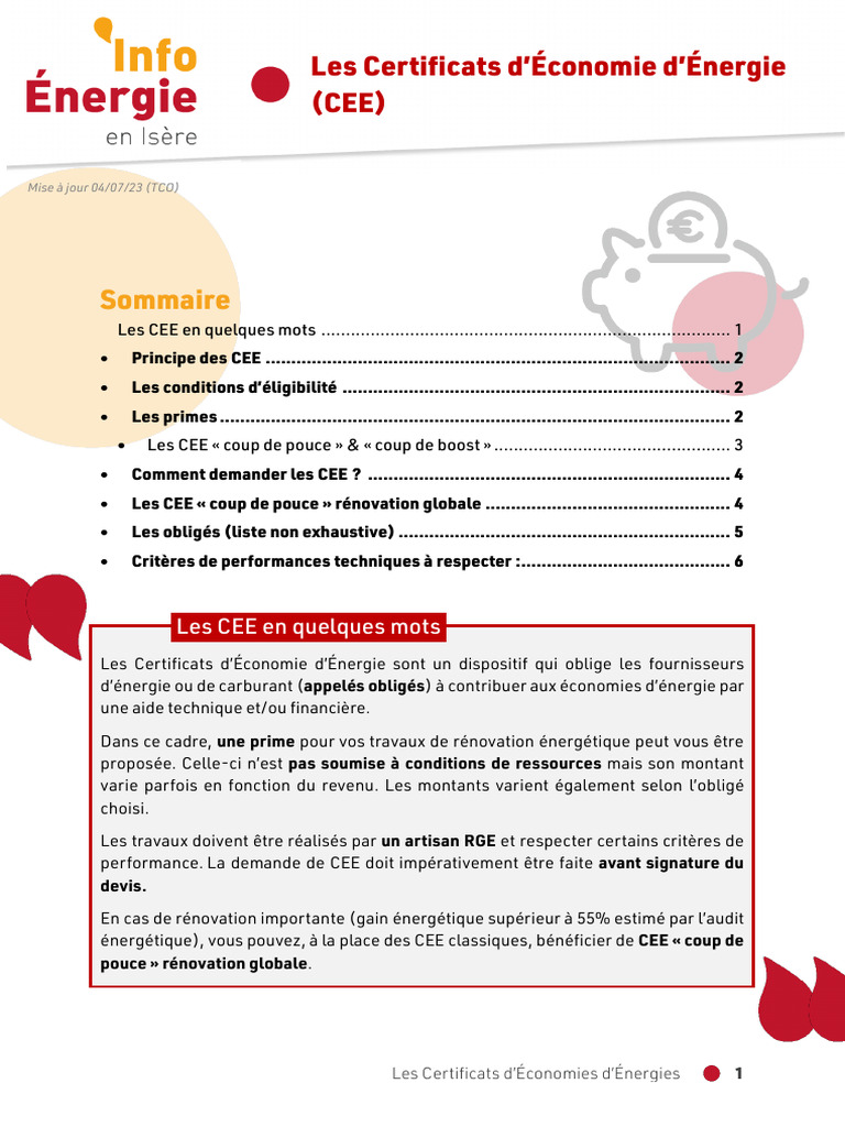 Certificats d'Économie d'Énergie (CEE) | PDF | Conservation de l ...