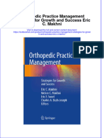 (Download PDF) Orthopedic Practice Management Strategies For Growth and Success Eric C Makhni Online Ebook All Chapter PDF