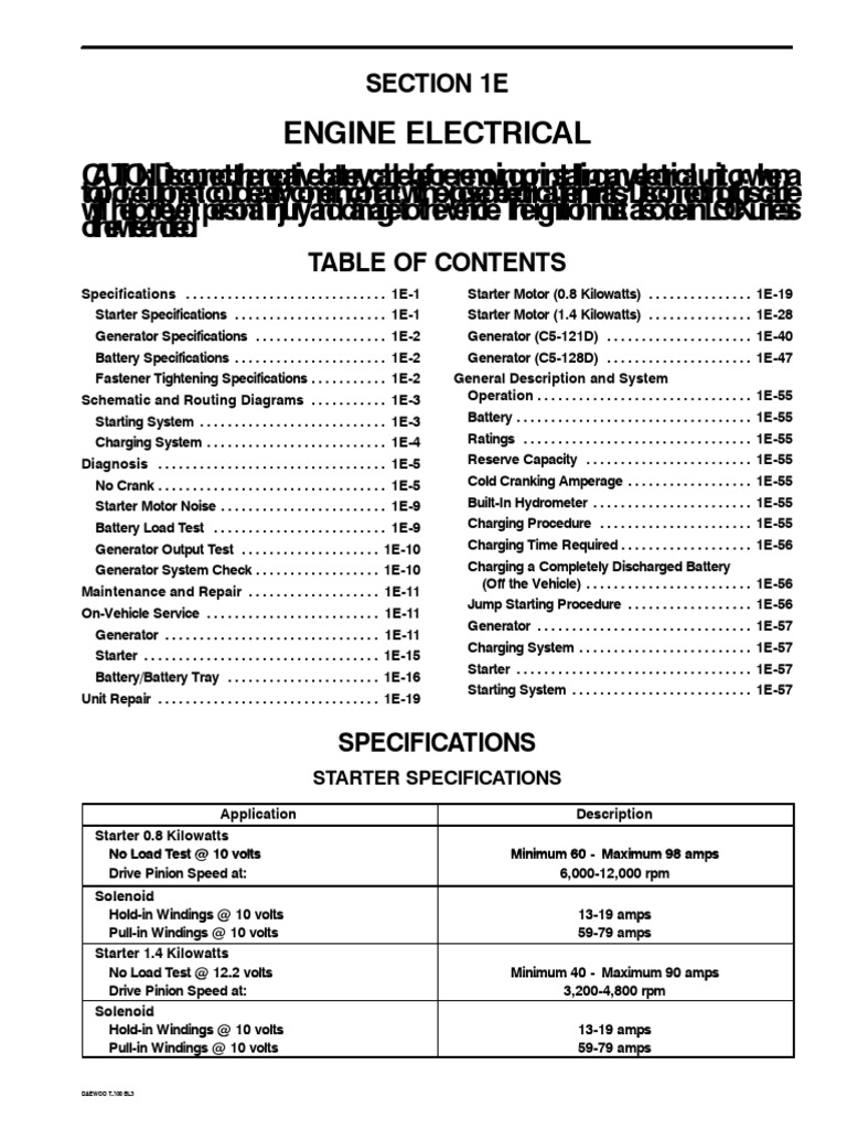 1E. Engine Electrical | PDF | Components | Electrical Components