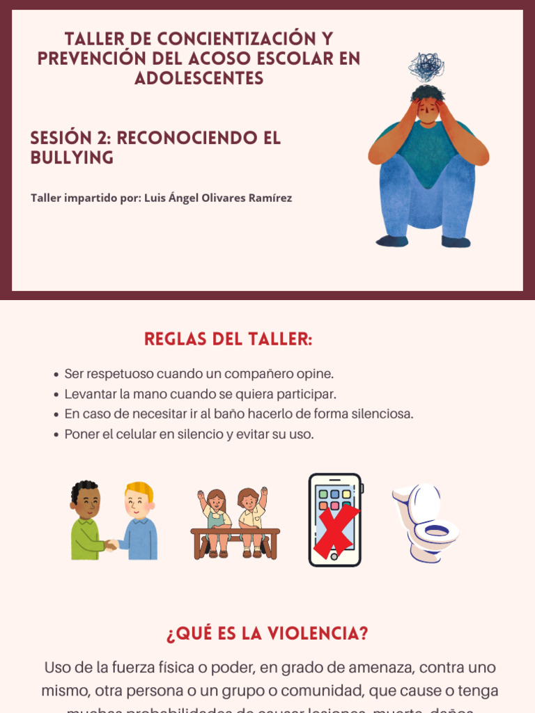 Taller de Prevención del Bullying Escolar | PDF | Sicología ...