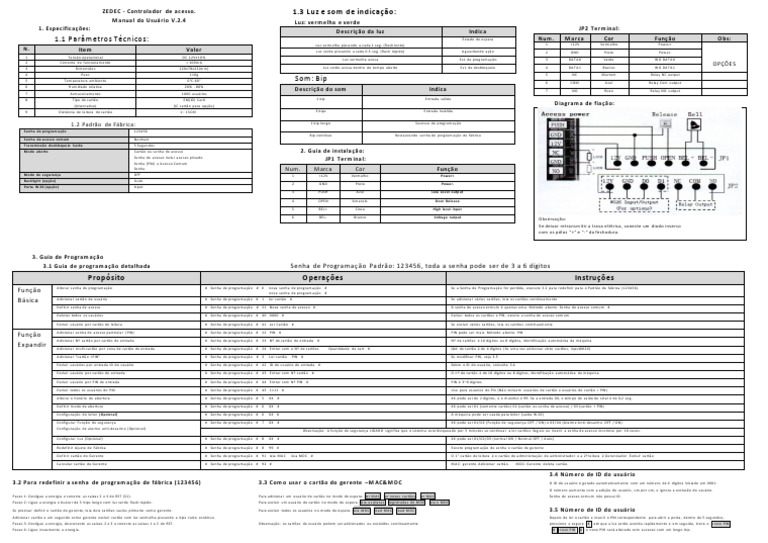 Manual Controle De Acesso Pdf