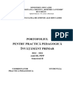 Portofoliul de Practică Pedagogică Învățământ Primar, Semestrul VI, 2023-2024