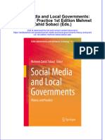 [Download pdf] Social Media And Local Governments Theory And Practice 1St Edition Mehmet Zahid Sobaci Eds online ebook all chapter pdf 
