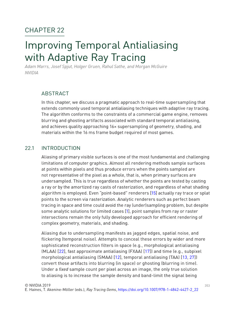 Adaptive Ray Tracing for Antialiasing | PDF | Rendering (Computer ...